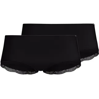 Panty SKINY "Classicotton", Damen, Gr. 42, schwarz, Obermaterial: 94% Baumwolle, 6% Elasthan. Spitze: 85% Polyamid, 15% Elasthan, Unterhosen Panty, bequem, basic, mit Spitze, Baumwollmix