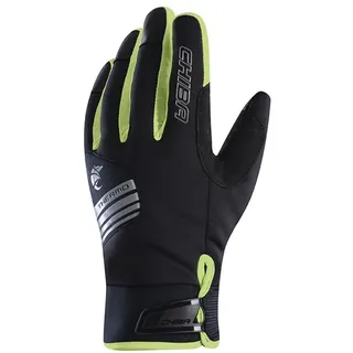 Chiba Winterhandschuhe Thermo X-Cross (wasserdicht, winddicht, atmungsaktiv) schwarz/neongelb - 1 Paar