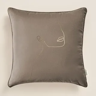ROOM99 Mademoiselle 40 x 40 cm Zierkissenbezüg Kissenbezüg Kissenhüll Dekorative Dekokissen Wurfkissenbezug Deko Aesthetic Modern Schlafzimmer Wohnzimmer Dekor Velvet Samt Braun, 1 Stück