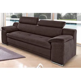 sit&more 3-Sitzer »Andiamo« inklusive Kopfteilverstellung braun