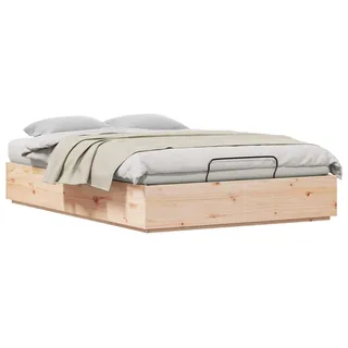 vidaXL Ottoman Bettgestell Natur 160 x 200 cm Massives Kiefernholz - Braun