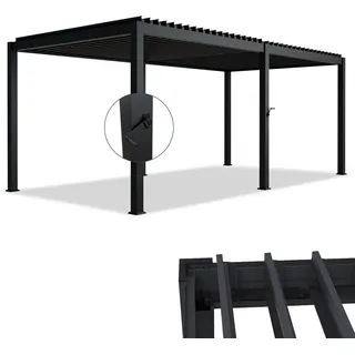 Juskys Lamellendach Tahiti 3 x 5,9 m grau
