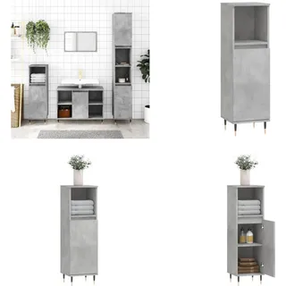 vidaXL Badschrank Betongrau 30x30x100 cm Holzwerkstoff - Badezimmerschrank - Badezimmerschränke - Schrank - Schrank Für Das Badezimmer - Grau