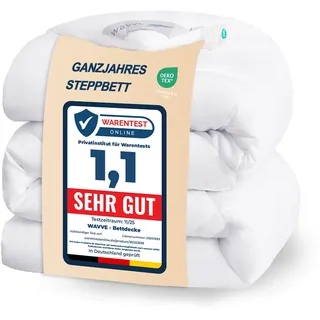WAVVE 4 Jahreszeiten Bettdecke 155x220 Ohne Bezug Steppdecke 300gsm Mikrofaser 155x220cm, Super Weiche Decke Zudecke Schlafdecke Atmungsaktive 155 x 220 Weiß
