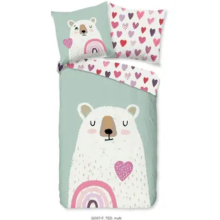 Good Morning Ted Flanell, Mint Größe 1x 135x200, Warm, Wende, Kind, Bär, Eisbär, minzgrün