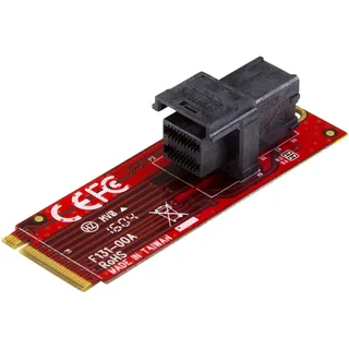 Startech StarTech.com U.2 (SFF-8643) auf M.2 PCI Express 3.0 x4 Adapterkarte für 2,5" U.2 NVMe SSD - Rot