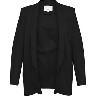 Jackenblazer ONLY CARMAKOMA "CARPOPTRASH-ELLY LIFE L/S BLAZER TLR", Damen, Gr. 42, schwarz, Web, Obermaterial: 63% Viskose, 32% Nylon, 5% Elasthan, unifarben, regular fit normal, Blazer Jackenblazer