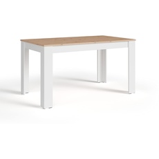 Bild Esstisch NORI/Moderner Küchentisch in Eiche-Optik/Untergestell Melamin weiß/Großer Tisch / 140 x 80, H 75 cm
