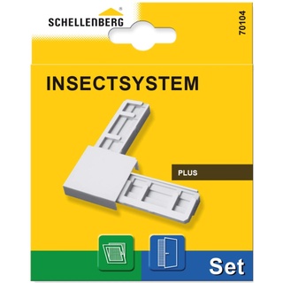 Schellenberg 70104 Eckverbinder-Set PLUS für Insektenschutzfenster und Insektenschutztüren weiß, 4 Eckverbinder