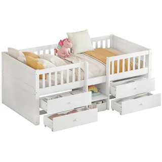 Okwish Hochbett Okwish 90 x 200 cm Kiefer massiv weiß