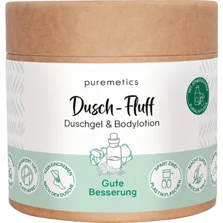 Puremetics Dusch-Fluff 'Gute Besserung' | Dushchgel und Bodylotion in Einem | Mit ätherischem Eukalyptusöl und Kokosöl