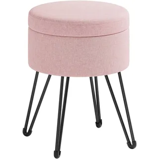 Songmics Sitzhocker 39 x 44,1 cm Pastellrosa