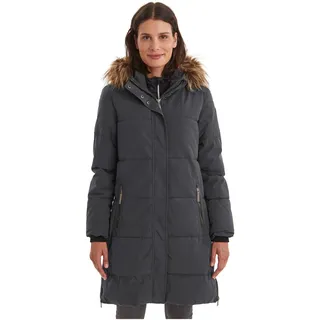 Steppmantel "GW 18 WMN QLTD PRK", Damen, Gr. 44, blau (dunkelblau), Obermaterial: 88% Polyester, 12% Baumwolle;Futter: 100% Polyester;Füllung: 100% Polyester, G.I.G.A. DX BY KILLTEC, Mäntel Steppmantel, wasserabweisend, abnehmbares Kunstfell