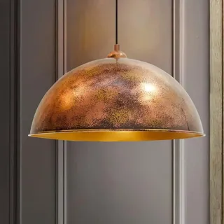 bamyum Hängelampe Esstisch Ø50cm Kupferfarbe, Vintage Große Pendelleuchte Esstisch E27, Hängelampe Wohnzimmer Lampe Handgemalt Vintage Retro Industrial Style, Küchenlampe Hängend, Pendelleuchte Copper