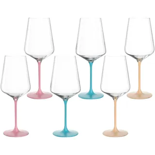 LEONARDO Weinglas »Kelchglas BRERA, 560 ml, farbig sortiert, 6er-Set«, (Set, 6 tlg.), spülmaschinengeeignet