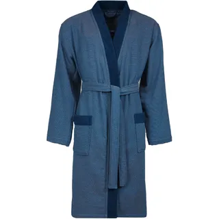 Herrenbademantel BUGATTI "Francesco, ideal für Sauna & Spa, Hotelbademantel, Morgenmantel" Gr. XXL, blau (marine blau), L:115cm, Webvelours, Hausmäntel, Herrenbademantel, Kimonomantel