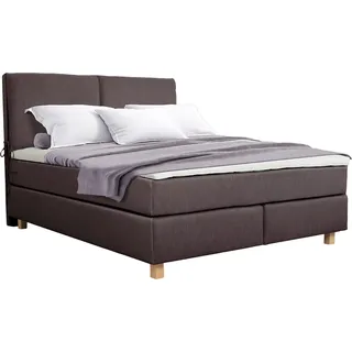 Home Affaire Boxspringbett »Nele« inkl. Topper im schlichtem Design, grau