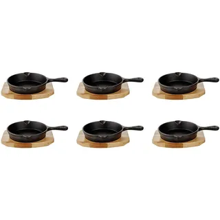 Butlers Servierpfanne (6er Set) Hot Iron , Schwarz , Metall , 15x4x22 cm , Kochgeschirr, Pfannen
