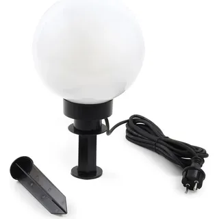 XPOtool Wiltec Kugelleuchte Ø 20 cm mit Erdspieß, Gartenleuchte 40 W mit Kugellampe, Gartenbeleuchtung mit E-27 Fassung, IP44 Außenbeleuchtung Garten