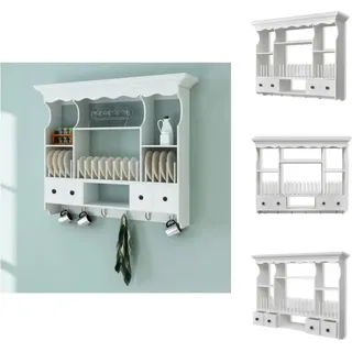 vidaXL Küchenhängeschrank Holz Weiß - Küchenschränke - Weiß