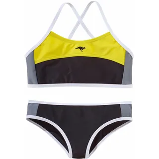 KangaROOS Bustier-Bikini im sportlichen Look, schwarz, gelb