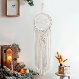 Traumfänger, Makramee, Traumfänger, Boho, gewebtes Makramee, Wandteppich, Boho, Wanddekoration, handgemacht, großes Traumfängerornament, Handwerk, Geschenk
