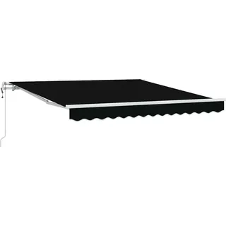 vidaXL Ausziehbare Markise Schwarz 300 x 250 cm Stoff und Aluminium - Schwarz