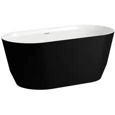 Bild PRO Badewanne freistehend, Marbond, 1500x700x590mm, H243952, Farbe: schwarz matt außen/ weiß glänzend innen