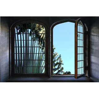 queence Wandsticker »Palme« Wandsticker, Wandbild, selbstklebend, 3D, Fenster, bunt