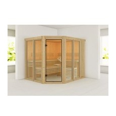 KARIBU Sauna »Aamse 3«, BxHxT:231 x 198 x 196 cm, ohne Dachkranz - beige