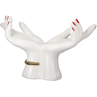 Gilde Dekoobjekt Hand 22 x 36 cm Weiß