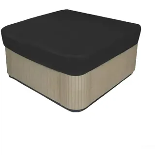 Pumixiy Quadratische Whirlpool-Abdeckung für Außenpool, strapazierfähig, Polyester, wasserdicht, staubdicht, UV-Schutz, Spa-Abdeckung mit Aufbewahrungstasche, schwarz, 218 x 218 x 30 cm
