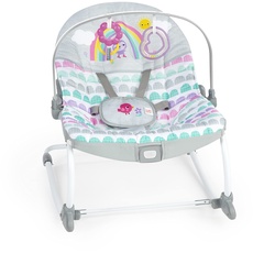 Bright Starts Rosy Rainbow Babywippe mit Vibration, Babysitz für Mädchen oder Jungs, Neugeborenes +