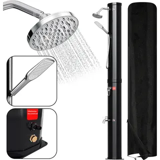 SWANEW Solardusche mit Fußdusche Dusche Gartendusche Schwimmbaddusche 40L (mit Schutzabdeckung) - Schwarz