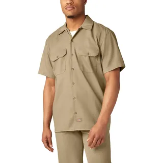 Dickies Herren Regular Fit Freizeit Hemd Shrt/S Work Shirt, Kurzarm, Beige (Khaki KH), Gr. X-Large (Herstellergröße: XL)
