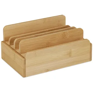 Relaxdays Kabelbox 26,5 x 19 x 15 cm 15-tlg. braun