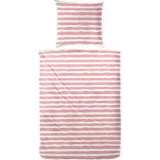 Bild von Bettwäsche »Baumwoll-Bettwäsche Uni-Streifen«, mit einem modernen Streifenmuster, rot