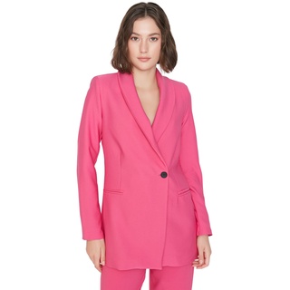 TRENDYOL Damen Trendyol Damen Regular Zweireihig Plain Webstoff Blazer Coat, Fuchsia, 36 EU