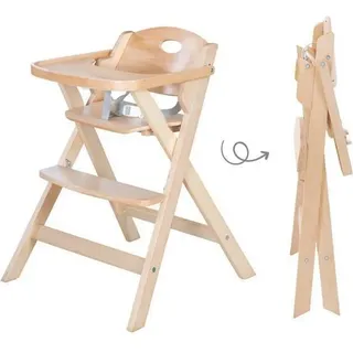 Hochstuhl, Faltbar, ROBA FOLD UP SMART, Esstisch, Sicherheitsgurt, Naturholz - Bunt