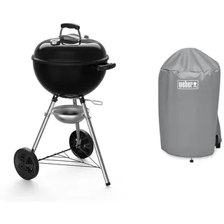 Weber 13101004 Holzkohlegrill Original Kettle E-4710, 47 cm, schwarz & Available 7175 18 Inch Charcoal Kettle Grill Cover, Schwarz, 15.9 x 22.7 x 3.8 cm