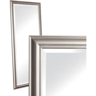 LC Home Wandspiegel Schlicht Silber ca. 180 x 80 cm Landhaus-Stil mit Facettenschliff XL, Gaderobespiegel, Flurspiegel, Spiegel klassisch