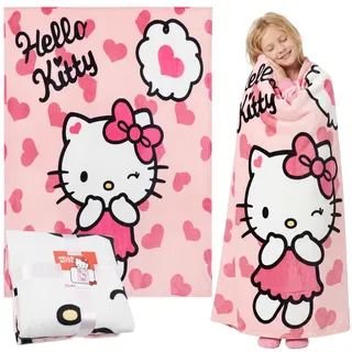 Hello Kitty Sanrio Kuscheldecke Mädchen und Frauen 130x150 cm, Cinnamoroll Warme Decke für Sofa Bett & Reise, Kawaii Geschenke für Mädchen & Frauen (Rosa Hello Kitty)