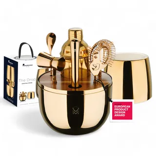MasterPRO The Drop - 6-teiliges Edelstahl Design-Cocktail-Set - Elegant, langlebig und multifunktionsfähig - Ideale Geschenksidee (Weihnachten, Ostern, Hochzeit) - Geschenkbox inkludiert