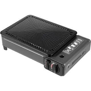 Tragbarer Gasgrill, einstellbare Temperatureinstellungen, leichtes Design, hohe Sicherheitsmerkmale, schwarz - Schwarz