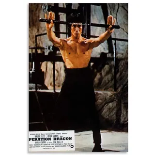 Bruce Lee mit Nunchucks, klassisches Filmposter, dekoratives Gemälde, Leinwand, Wandkunst, Wohnzimmer, Poster, Schlafzimmer, Gemälde, 60 x 90 cm