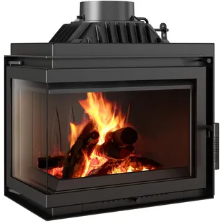 Kratki Kamineinsatz Gusseisen 8 kW Stahl Schwarz/Abdeckplatte Glas