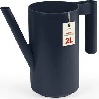 KONZEPT Kleine Gießkanne für Zimmerpflanzen 2 L – Blumengießkanne aus Kunststoff mit schmaler Tülle und ergonomischem Griff, UV- & wetterbeständig, Robust, für Zuhause, Balkon & Garten, Anthrazit