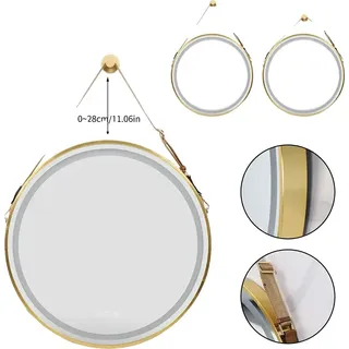 LED Wandspiegel für das Badezimmer, Anti-Beschlag-Funktion, dimmbares Licht, Gelb