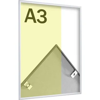 Alu-Bilderrahmen, Styrol klar 29,7 x 42 cm (A3)  | silber  | matt, Aluminium|PS|MDF