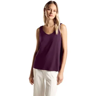 STREET ONE Damen A321661 Top Mit V-Neck, Dark Berry Purple, 44 EU